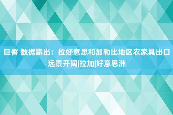 巨臀 数据露出：拉好意思和加勒比地区农家具出口远景开阔|拉加|好意思洲